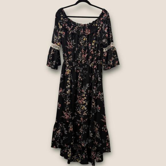 TM by Truly Me Women's XL Off Shoulder Floral Long Hi Low Dress Retail $46 NWT - Picture 1 of 9